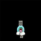 10PCS Rainbow Clound Pearl Cage Locket Aromatherapy Diffuser Pendant for Gift
