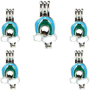 10PCS Rainbow Clound Pearl Cage Locket Aromatherapy Diffuser Pendant for Gift