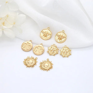 10PCS Four Leaf Clover Charms Jewelry Making Round Pendant DIY Accessories