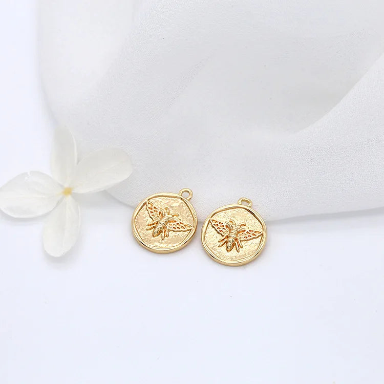 10PCS Four Leaf Clover Charms Jewelry Making Round Pendant DIY Accessories