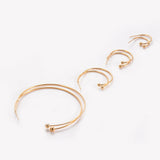 10PCS French Ball Tip Open Circle Hoop Earring Stainless Steel Large Eardrop