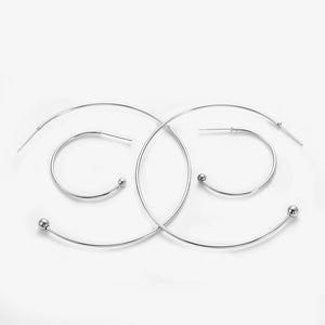10PCS French Ball Tip Open Circle Hoop Earring Stainless Steel Large Eardrop