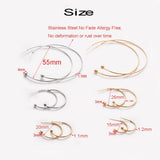 10PCS French Ball Tip Open Circle Hoop Earring Stainless Steel Large Eardrop