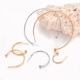 10PCS French Ball Tip Open Circle Hoop Earring Stainless Steel Large Eardrop