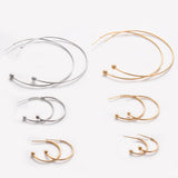 10PCS French Ball Tip Open Circle Hoop Earring Stainless Steel Large Eardrop
