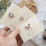 10PCS French Retro Pearl Greeting Cards Postcards Wedding Invitation Envelope