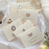 10PCS French Retro Pearl Greeting Cards Postcards Wedding Invitation Envelope