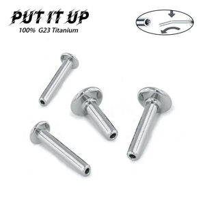 10PCS G23 Titanium 16G 18G 20G Push In Plug Back Base Stud Earrings