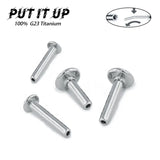 10PCS G23 Titanium 16G 18G 20G Push In Plug Back Base Stud Earrings
