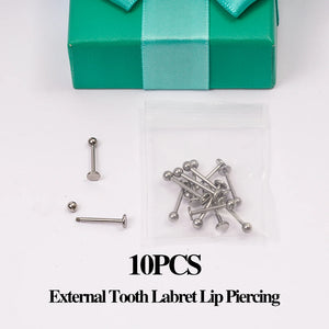 10PCS G23 Titanium Eyebrow Nose Septum Piercing 16G ASTM F136 Labret Lip Stud