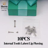 10PCS G23 Titanium Eyebrow Nose Septum Piercing 16G ASTM F136 Labret Lip Stud