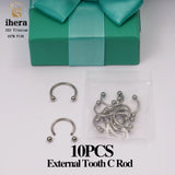 10PCS G23 Titanium Eyebrow Nose Septum Piercing 16G ASTM F136 Labret Lip Stud