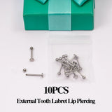 10PCS G23 Titanium Eyebrow Nose Septum Piercing 16G ASTM F136 Labret Lip Stud