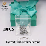 10PCS G23 Titanium Eyebrow Nose Septum Piercing 16G ASTM F136 Labret Lip Stud