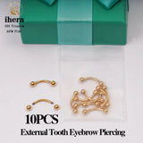 10PCS G23 Titanium Eyebrow Nose Septum Piercing 16G ASTM F136 Labret Lip Stud