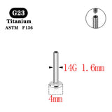 10PCS Titanium Stud Earrings Internal Thread Plug Nose Tragus Body Jewelry