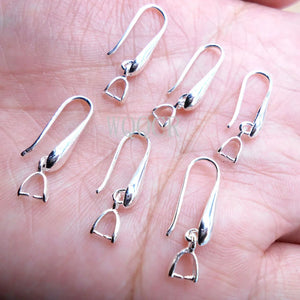 10PCS 925 Silver/18K Smooth Women's Ear Hook Earrings DIY Jewelry Making
