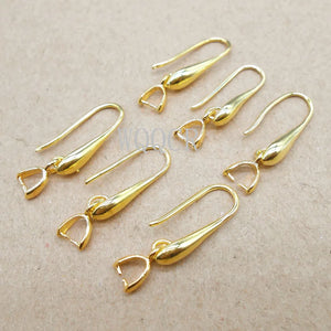 10PCS 925 Silver/18K Smooth Women's Ear Hook Earrings DIY Jewelry Making