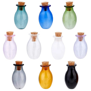 10PCS Tiny Glass Bottles with Corks for DIY Jewelry
