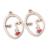 10PCS Red Rose Lips Hollow Charms for Jewelry Making