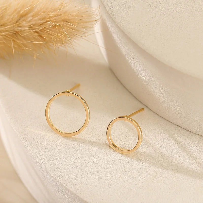 10PCS Brass Round Stud Earrings Pins DIY Jewelry Making Accessories