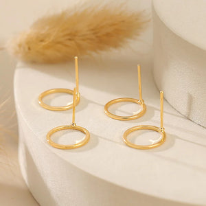 10PCS Brass Round Stud Earrings Pins DIY Jewelry Making Accessories