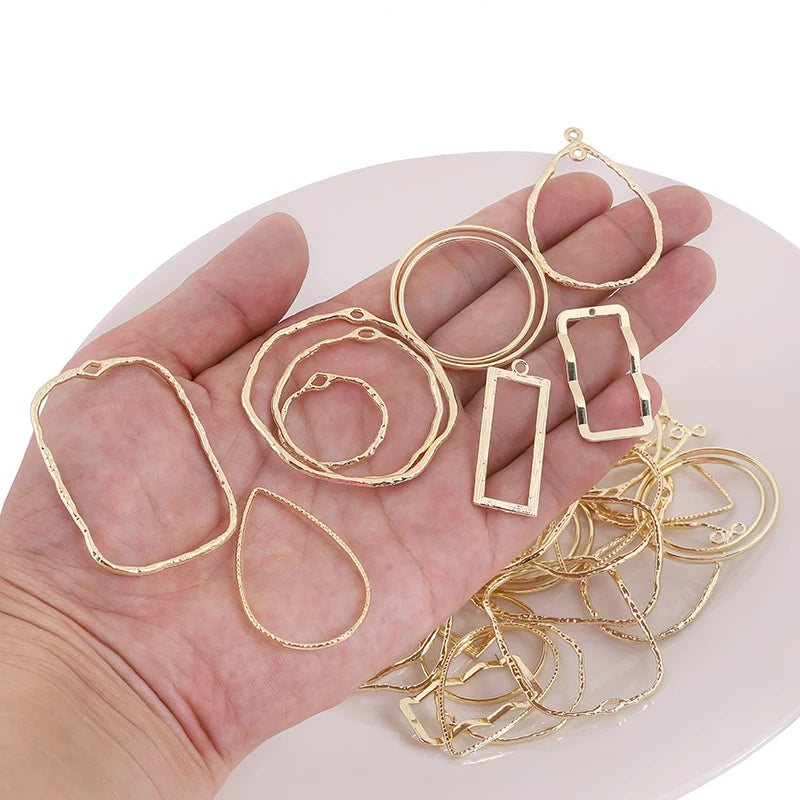 10PCS Zinc Alloy Irregular Hollow Border Charms for DIY Jewelry Making