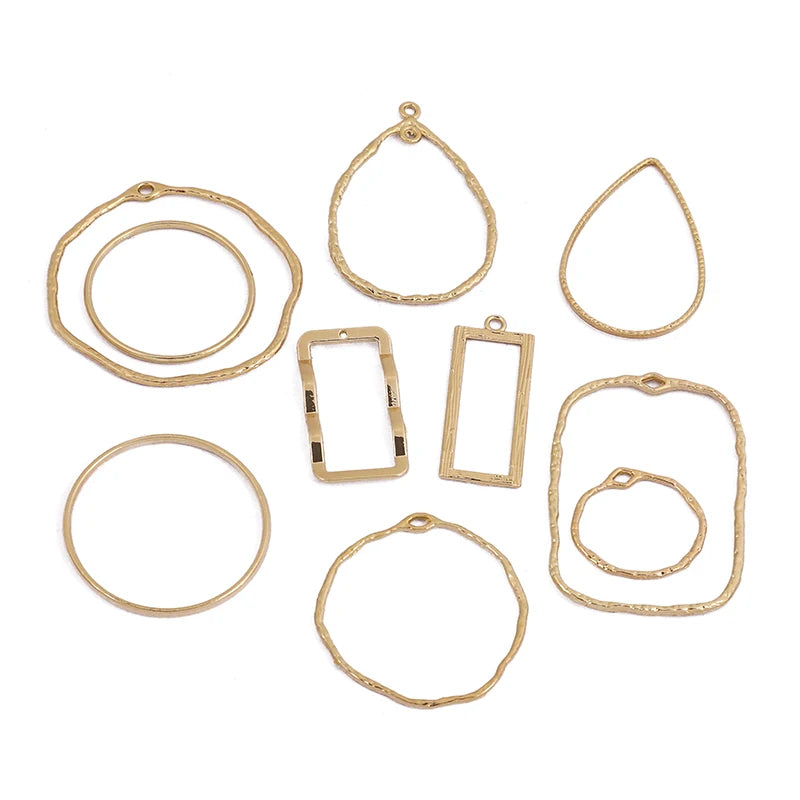 10PCS Zinc Alloy Irregular Hollow Border Charms for DIY Jewelry Making