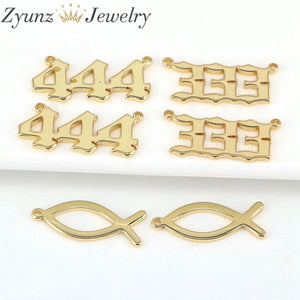 10PCS Plated Number Pendant DIY Jewelry Accessories
