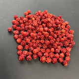10PCS Half Hole Carved Flower Red Rose Coral Beads Jewelry Making 8MM