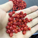 10PCS Half Hole Carved Flower Red Rose Coral Beads Jewelry Making 8MM