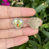 10PCS Religious Hearts Mexican Charms for DIY Jewelry Making