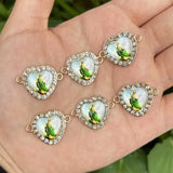 10PCS Religious Hearts Mexican Charms for DIY Jewelry Making