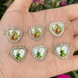 10PCS Religious Hearts Mexican Charms for DIY Jewelry Making