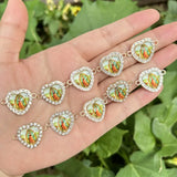 10PCS Religious Hearts Mexican Charms for DIY Jewelry Making