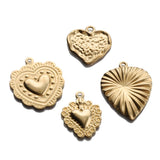 10PCS Sacred Heart Charms Brass Pendants DIY Necklace Bracelet Ear