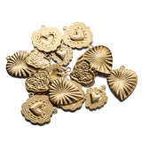 10PCS Sacred Heart Charms Brass Pendants DIY Necklace Bracelet Ear