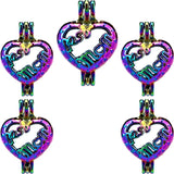 10PCS Heart Mom Charm Pearl Cage Locket Aromatherapy Diffuser Pendant Accessory