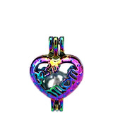 10PCS Heart Mom Charm Pearl Cage Locket Aromatherapy Diffuser Pendant Accessory