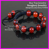 10PCS High Carnelian Beads Macrame Bracelet Red Stone Adjustable Bangle