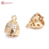 10PCS Champagne Brass and Zircon 2 Holes Charms Pendants