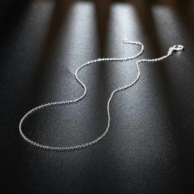 10PCS 925 Sterling Silver 1MM Chain Necklace 45-60CM for Pendant