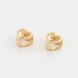 10PCS Heart Beads Charms Metal Spacers for Bracelet Craft