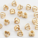 10PCS Heart Beads Charms Metal Spacers for Bracelet Craft