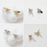 10PCS Honeybee Ear Studs Earrings 14k Plated Jewelry Making DIY Accessories