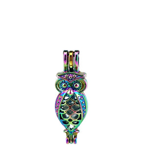 10PCS Charm Owl Pearl Cage Locket Aromatherapy Diffuser Pendant