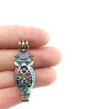 10PCS Charm Owl Pearl Cage Locket Aromatherapy Diffuser Pendant