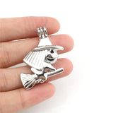 10PCS Magical Witch Pearl Cage Locket Aromatherapy Diffuser Pendant