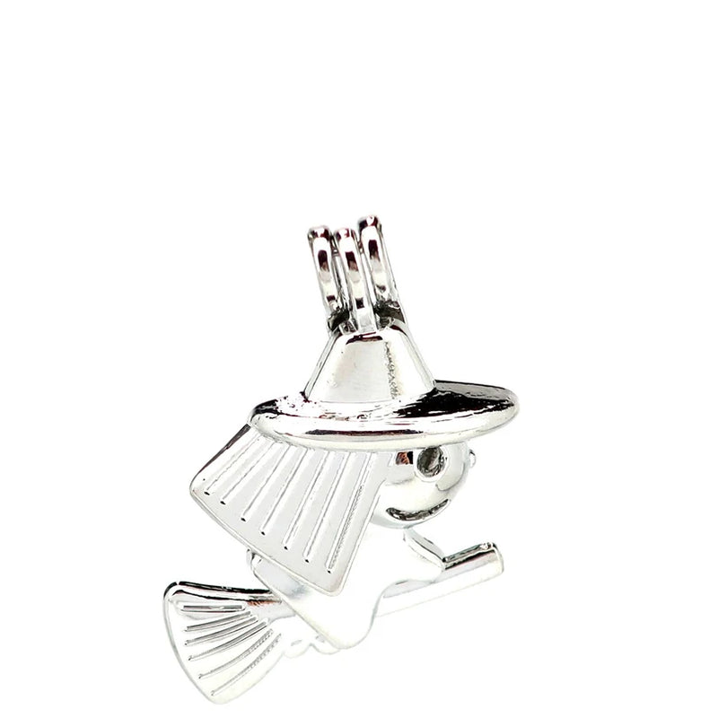 10PCS Magical Witch Pearl Cage Locket Aromatherapy Diffuser Pendant