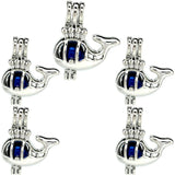 10PCS Whale Charms Pearl Cage Aromatherapy Diffuser Pendant Gift Necklace